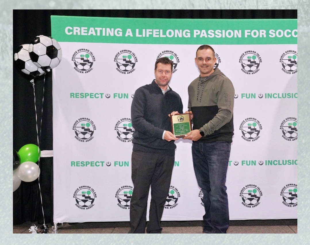 2023 PEI SoccerAssociation Coach of the Steven Perry of The U13 RC United Girls Premier Team
