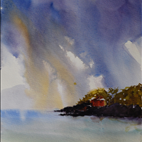 Keahou Paradise, Watercolor, 12x8