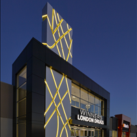 St Albert Centre Entrance at Night