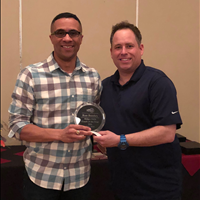 2018 EYBA Midget Girls Coach of the Year - SBA&#39;s Ron Bumbry (right) w/ EYBA President, Jay Ouellette